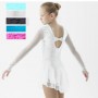 Robe de patinage artistique en velours aqua , blanc ou noir