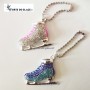 rhinestones Ice skates Keychain