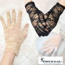 Nude, Black or white lace gloves