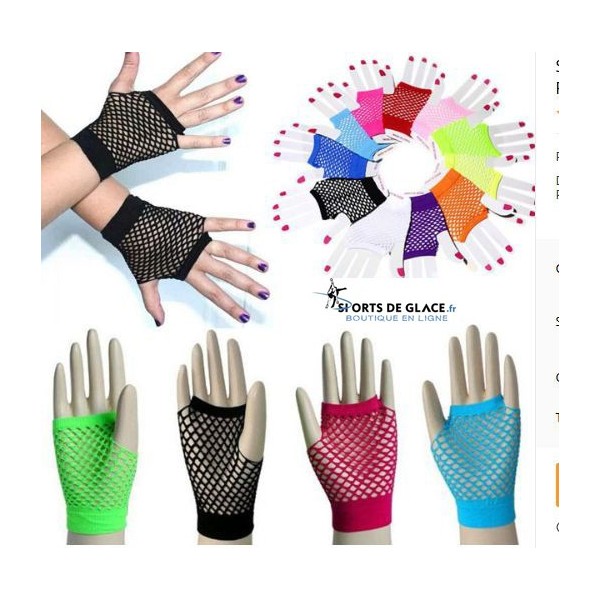 gants mitaines filet resille spectacle - SPORTS DE GLACE France