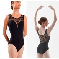 Black Elegant floral lace leotard