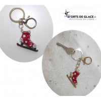 Red ice skate keychain