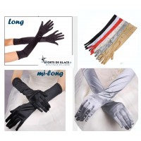gants satinés longs