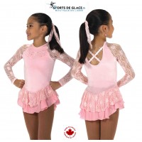 Robe de patinage Ribbon Lace rose