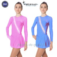 Robe de patinage Color strass argentés