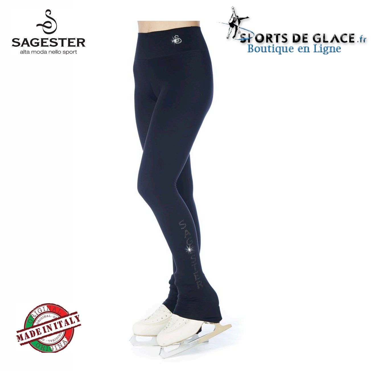 Collants De Patinage étrier Noirs Avec Strass - SPORTS DE GLACE France