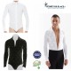 Latin ballroom skating men shirt with rhinestones