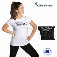 T Shirt patinage artistique avec strass