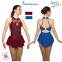 Tunique de patinage Bows and Crystals Bordeaux ou bleu royal 