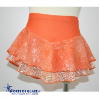 Jupette de patinage Orange double volant