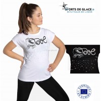 T Shirt patinage artistique avec strass