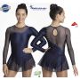 Tunique patinage Lycra et Mesh Marine