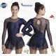 Tunique patinage Lycra et Mesh Marine