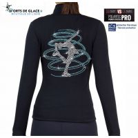 NY2 aqua spiral fleece jacket