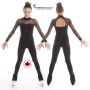 Long sleeves black skating unitard