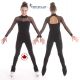 Long sleeves black skating unitard