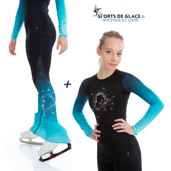 Legging and Top Skating set - faded blue - SPORTS DE GLACE France